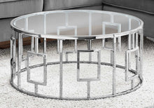 Glam Chrome And Glass Round Coffee Table
