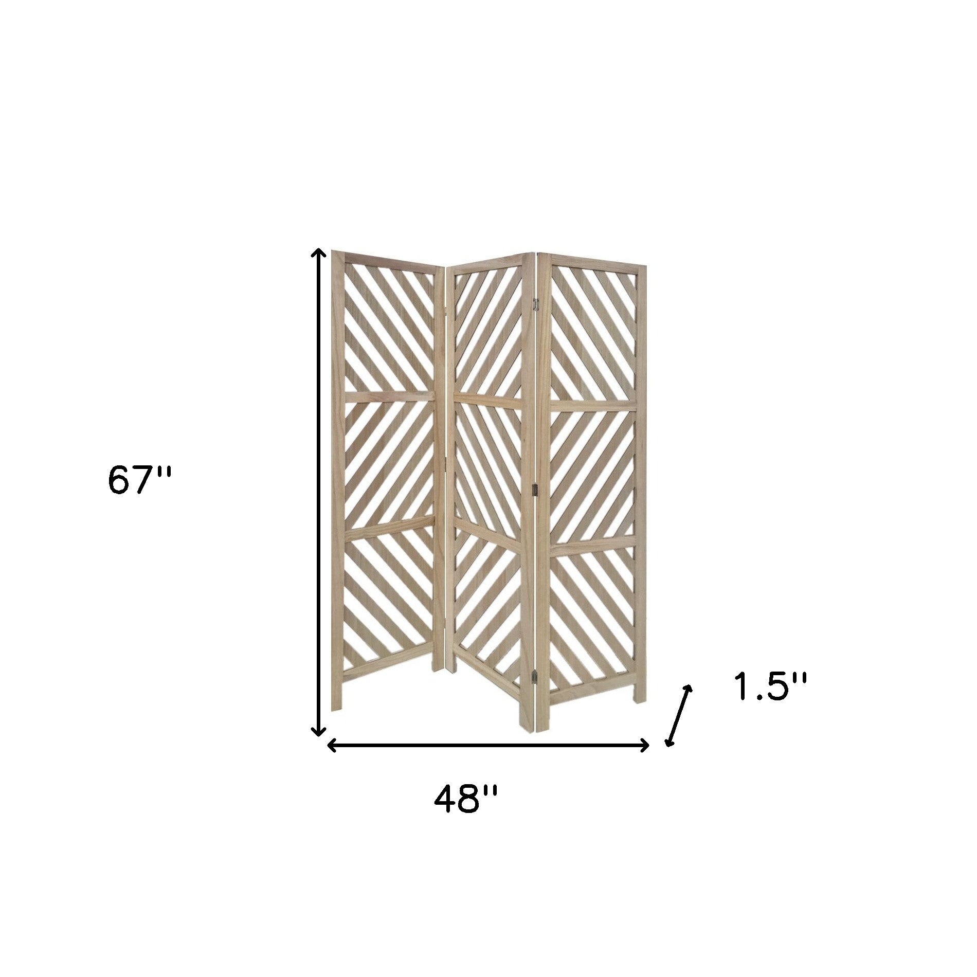 3 Panel Room Divider With Tropical Leaf