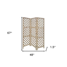 3 Panel Room Divider With Tropical Leaf