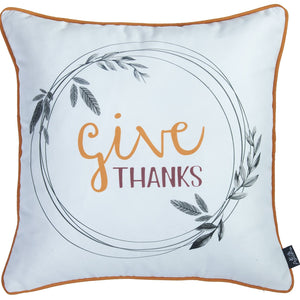 Set Of 4 18" Thanksgiving Pie Throw Pillow Cover In Muliticolor