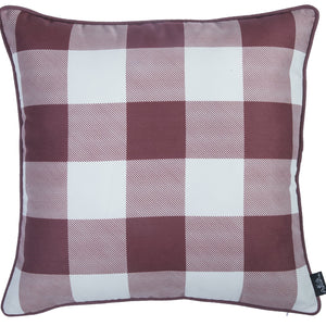 Set Of 4 18" Thanksgiving Gingham Throw Pillow Cover In Multicolor