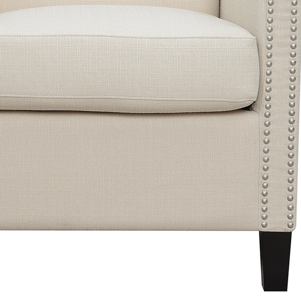 Silla decorativa tapizada en beige
