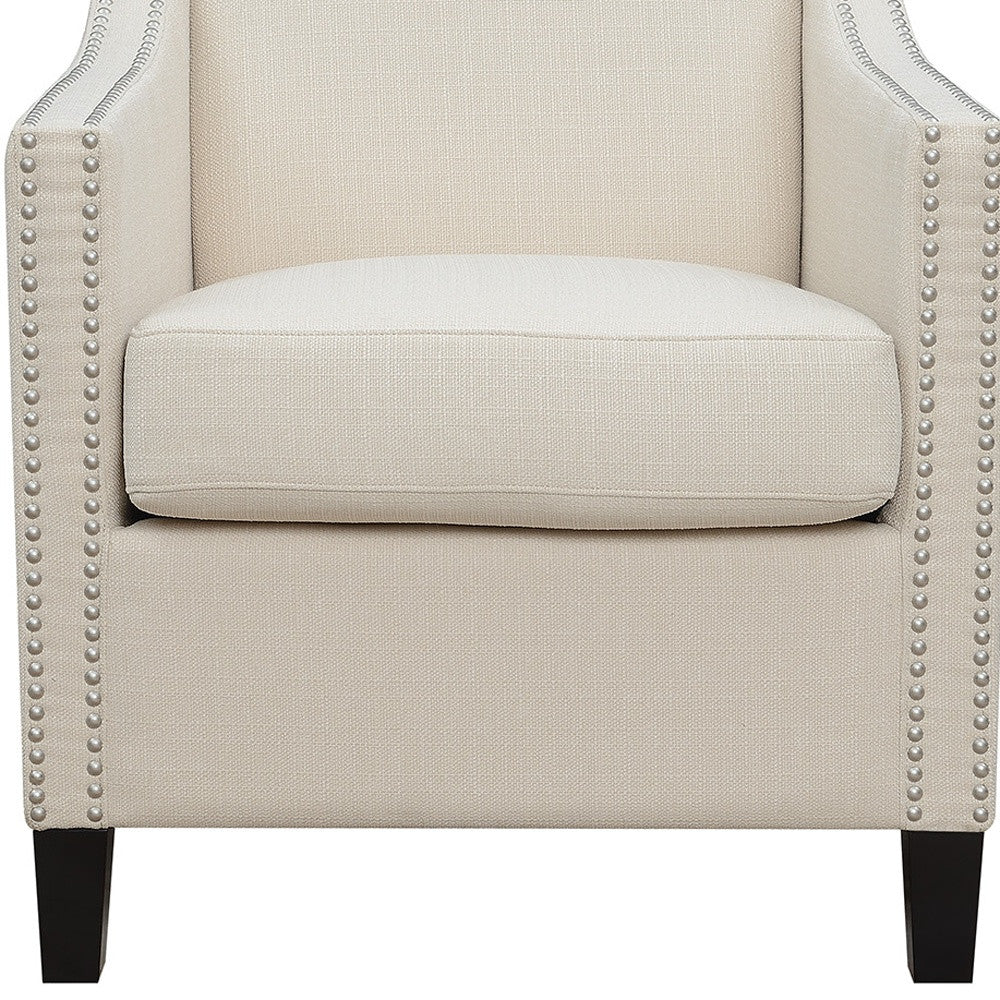 Silla decorativa tapizada en beige