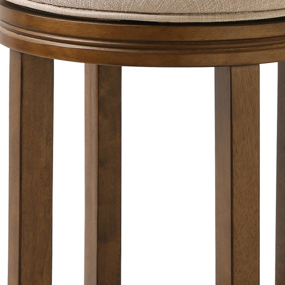 30" Honeysuckle Finished Solid Wood Frame With Cream Fabric Bar Stool