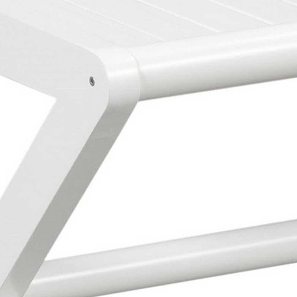 White Finish Solid Wood Bench