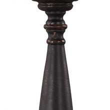 Distressed Black Traditional Table Lamp With Natural Burlap Fabric Shade