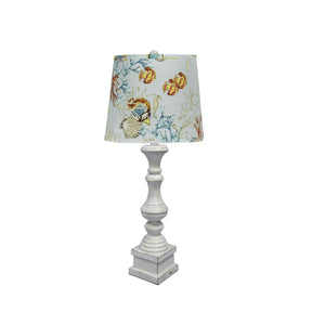 Distressed Whitewash Under The Sea Shade Table Lamp.