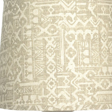 Distressed Whitewash Beige Batik Shade Table Lamp