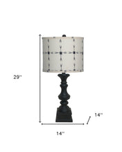 Distressed Black Beige Tribal Arrow Line Shade Table Lamp