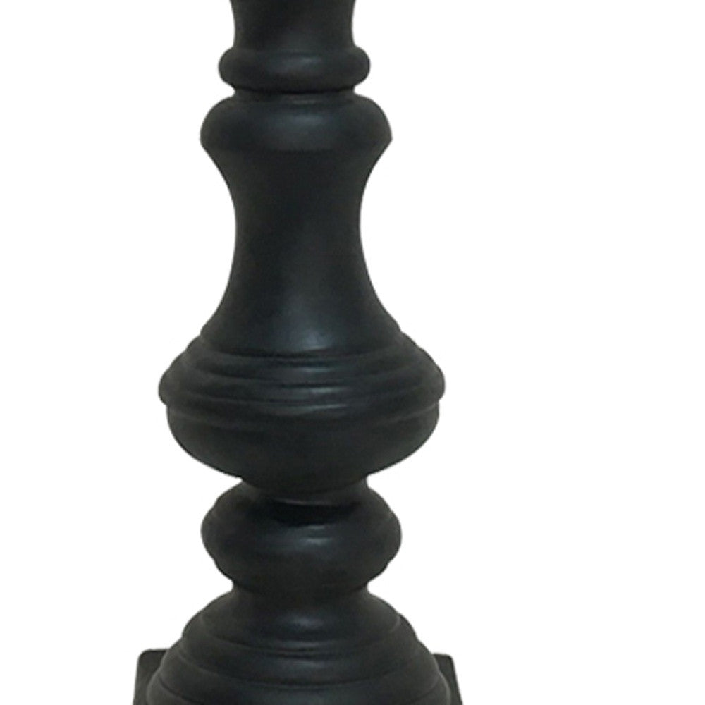 Distressed Black Beige Tribal Arrow Line Shade Table Lamp