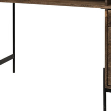 Medium Brown Wooden Writing Desk With 3 Drawers And 3 Open Shelves