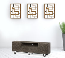 Medium Brown Wood Tv Stand Media Console With 4 Doors And Small Media Shelf