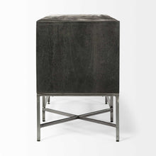 Dark Brown Solid Mango Wood Finish Tv Stand Media Console With 2 Doors And 2 Open Shelves