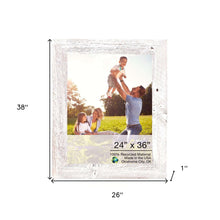 24X36 Rustic White Washed Picture Frame With Plexiglass Holder