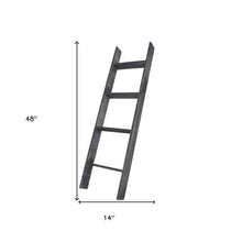 4 Step Blackwash Rustic Wood Ladder Shelf