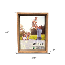 24X36 Rustic Weathered Grey Box Picture Frame With Hanger