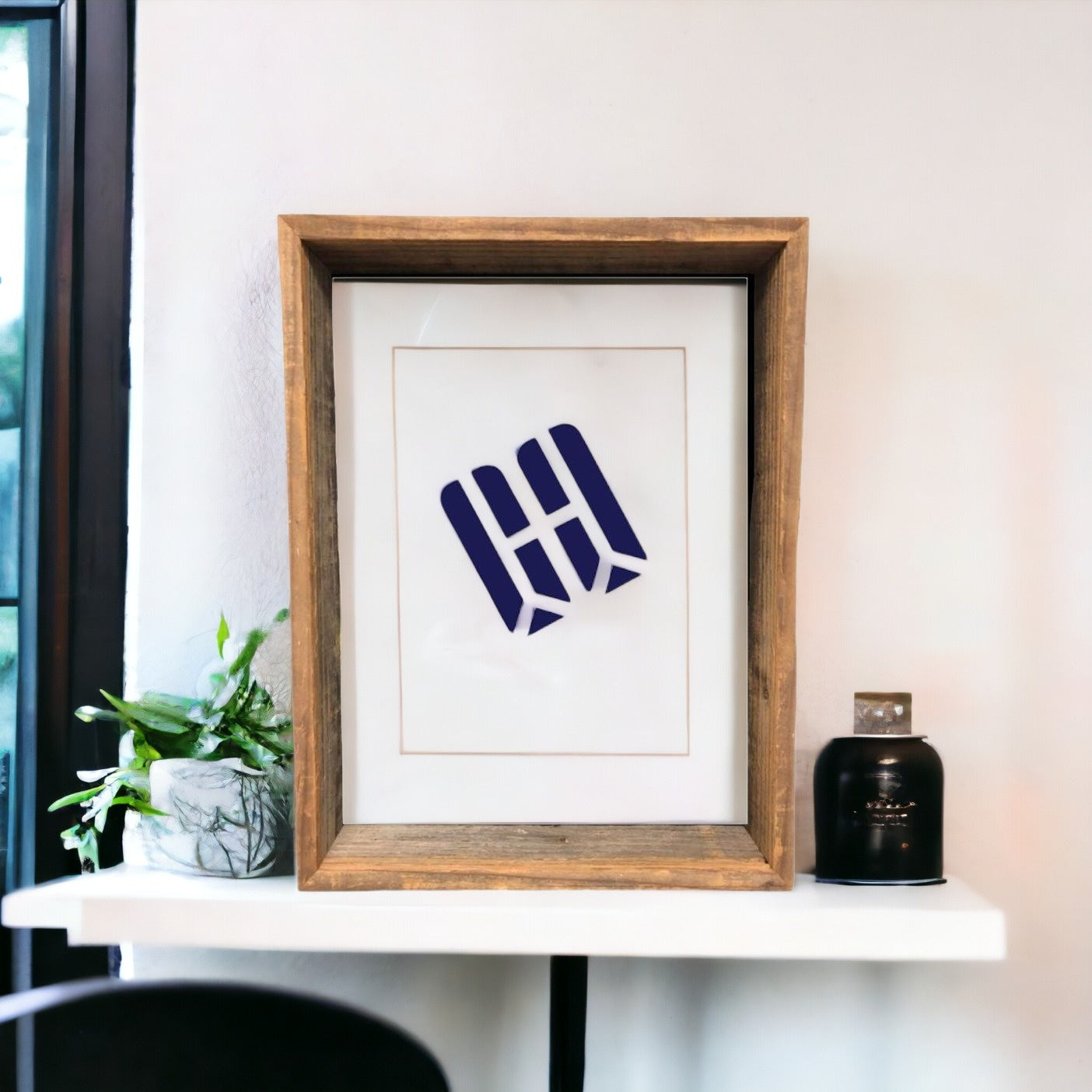 24X36 Rustic Weathered Grey Box Picture Frame With Hanger