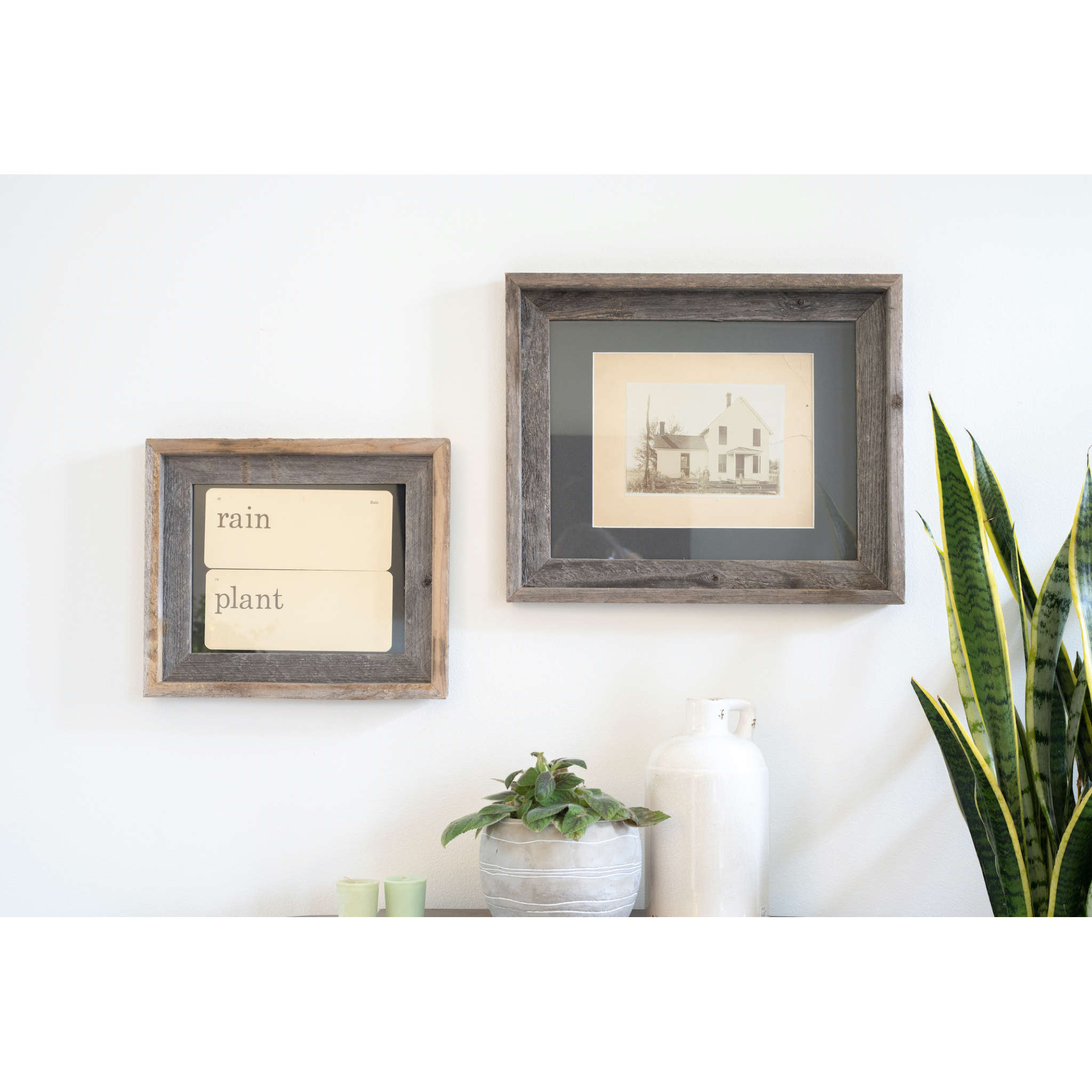 Rustic Cinder Picture Frame With Plexiglass Holder - 16 x 20