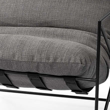 Grey Fabric Wrap Accent Chair With Black Metal Frame