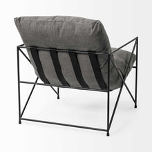 Grey Fabric Wrap Accent Chair With Black Metal Frame
