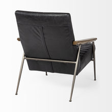 Black Leather Wrap Accent Chair With Metal Frame