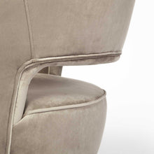 Taupe Velvet Wrap Brass Accent Chair With Metal Base