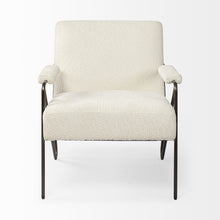 Off White Fabric Wrap Accent Chair With Metal Frame