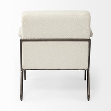 Off White Fabric Wrap Accent Chair With Metal Frame