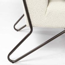 Off White Fabric Wrap Accent Chair With Metal Frame