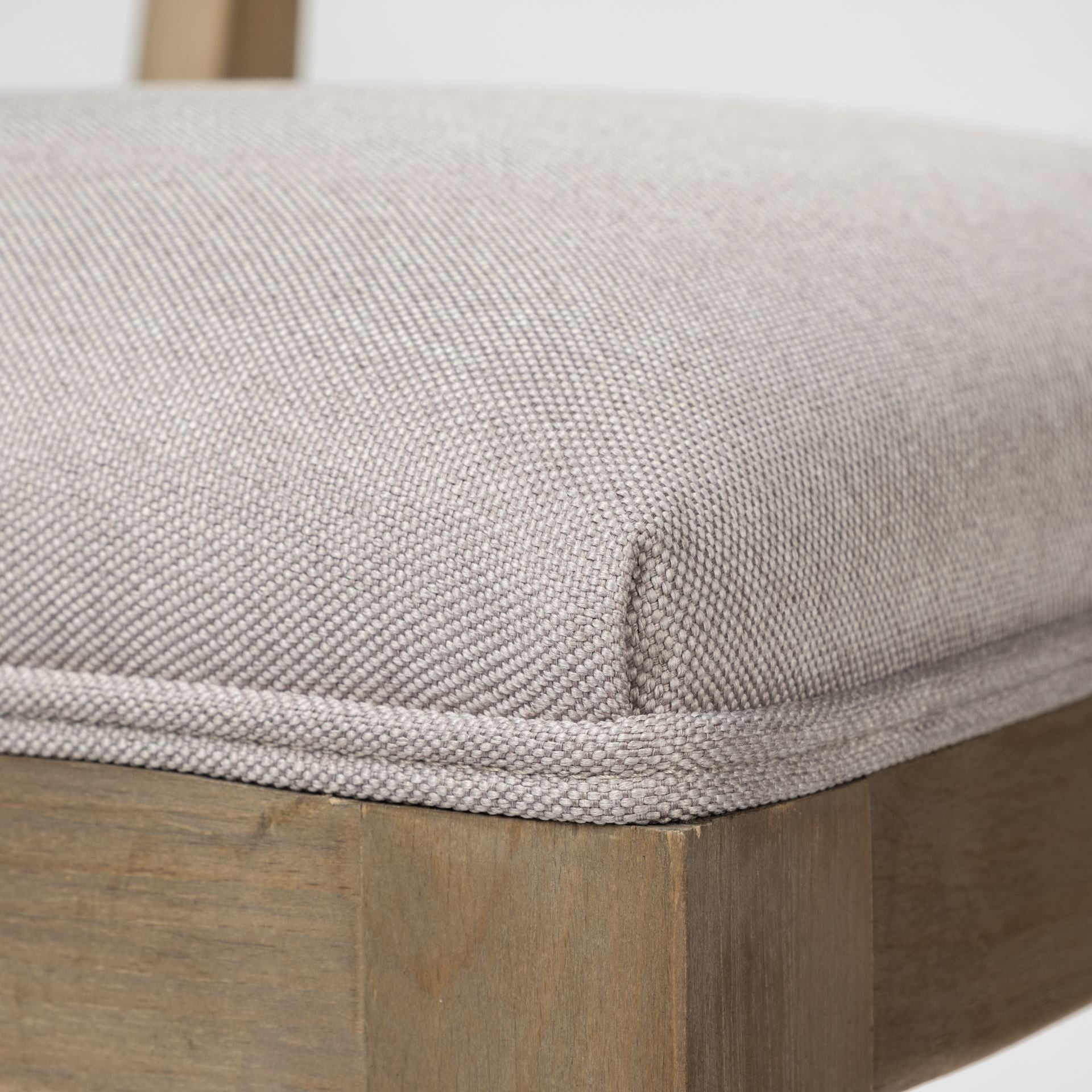 Grey Fabric Wrap With Brown Wooden Base Dining Chair