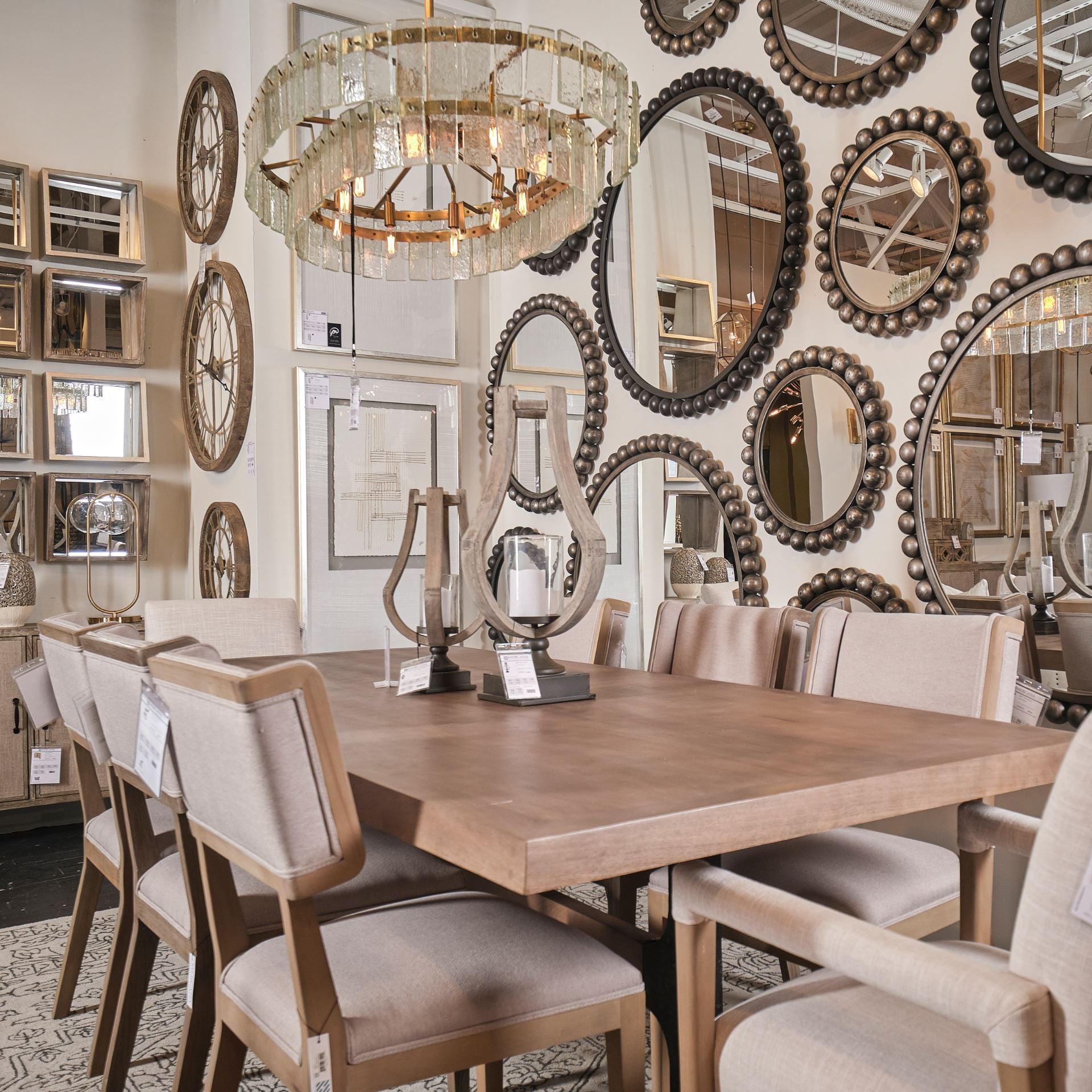 Grey Fabric Wrap With Brown Wooden Base Dining Chair