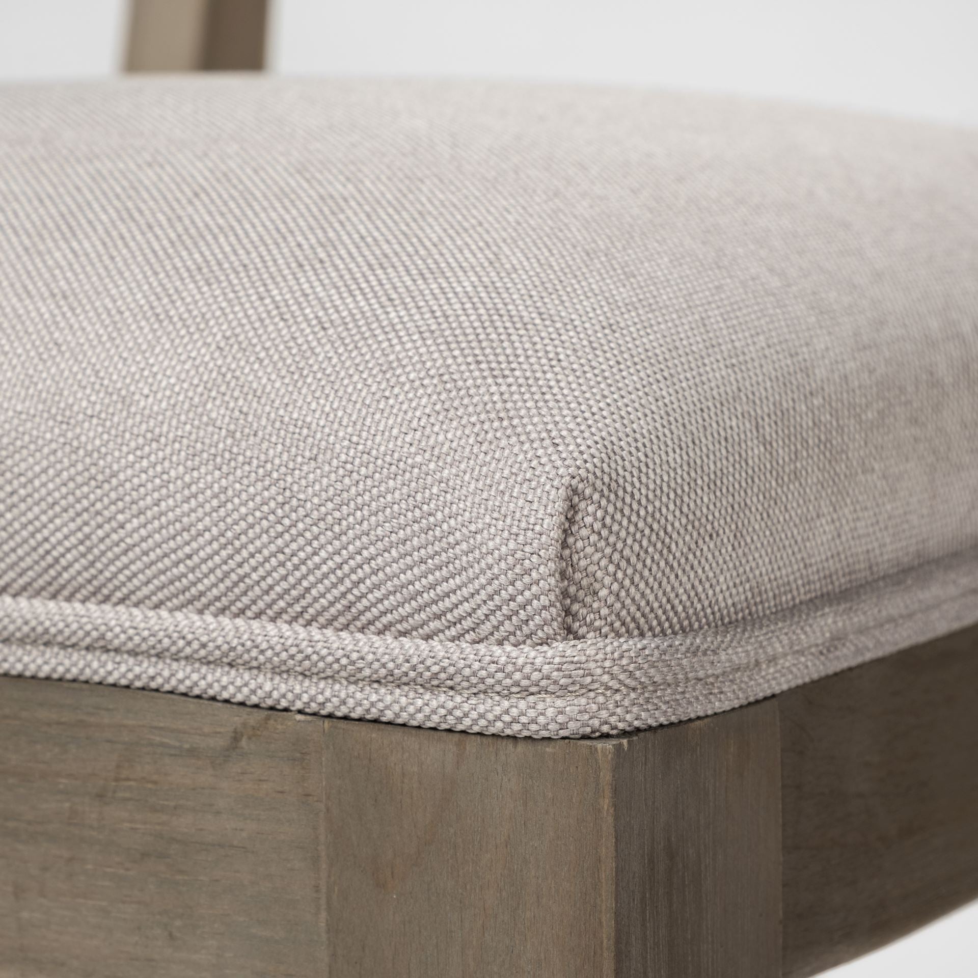 Grey Fabric Seat With Brown Wood Frame Dining Chair