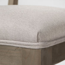 Grey Fabric Seat With Brown Wood Frame Dining Chair