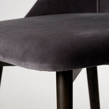 Grey Velvet Wrap With Black Wood Base Dining Chair