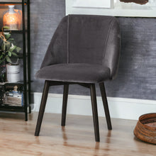 Grey Velvet Wrap With Black Wood Base Dining Chair