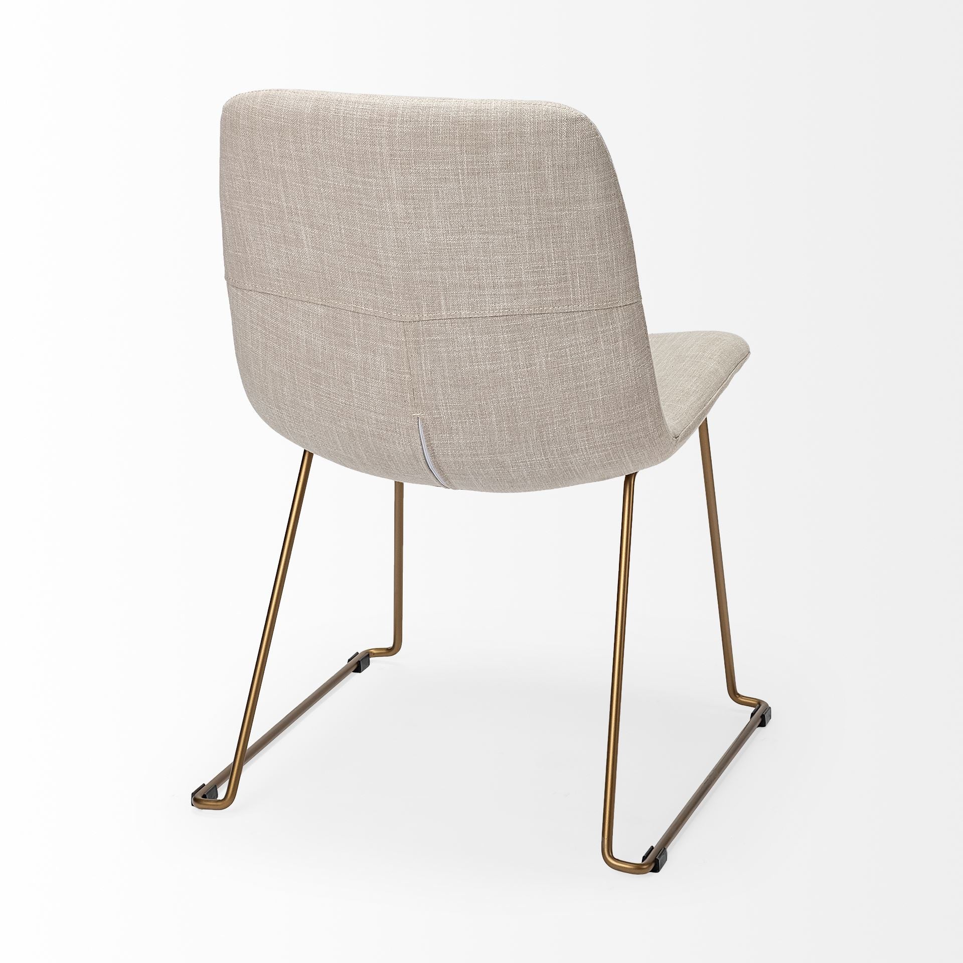 Cream Fabric Seat With Gold Metal Frame Dining Chair