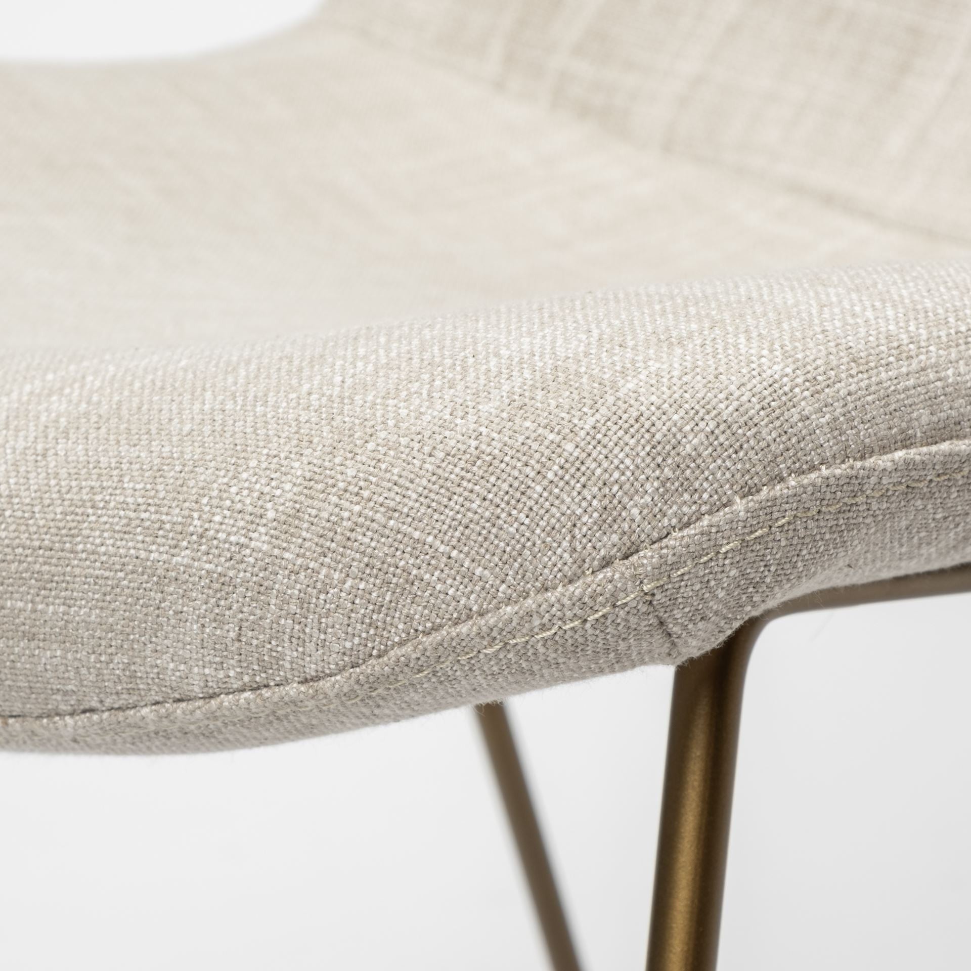 Cream Fabric Seat With Gold Metal Frame Dining Chair