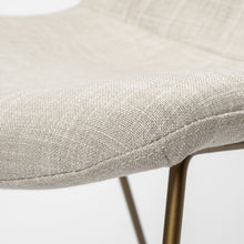 Cream Fabric Seat With Gold Metal Frame Dining Chair