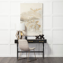 Cream Fabric Seat With Gold Metal Frame Dining Chair