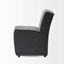 Fully Upholstered Grey Fabric Dining Chair On Casters