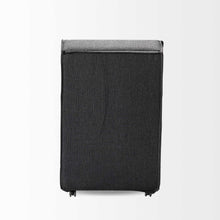 Fully Upholstered Grey Fabric Dining Chair On Casters