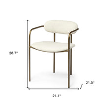 Cream Fabric Seat With Gold Iron Frame Dining Chair