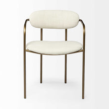 Cream Fabric Seat With Gold Iron Frame Dining Chair