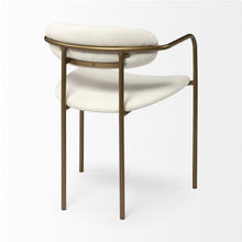 Cream Fabric Seat With Gold Iron Frame Dining Chair