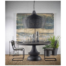 Round Charcoal Gray Solid Wood Table Top And Base Dining Table 60