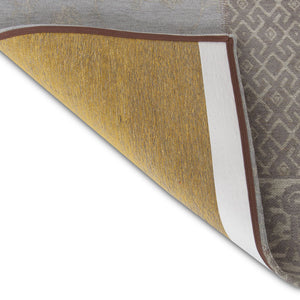 2.5' X 5' Yellow And Gray Patchwork Design Area Rug