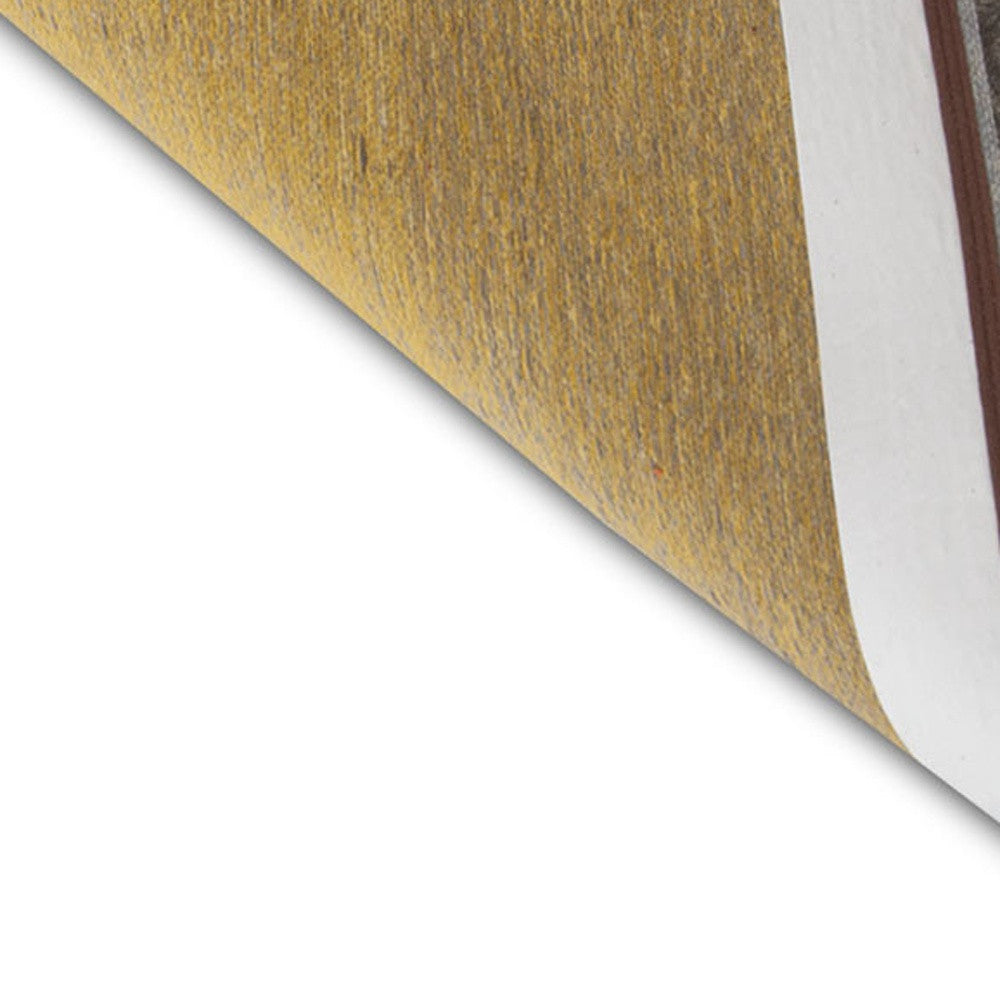 2.5' X 5' Yellow And Gray Patchwork Design Area Rug