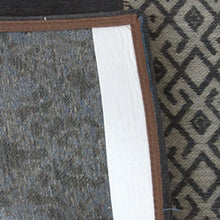2.5' X 5' Blue Grey And Brown Patchwork Design Area Rug