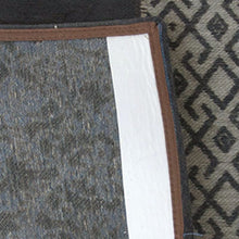 2.5' X 5' Blue Grey And Brown Patchwork Design Area Rug