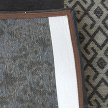 2.5' X 5' Blue Grey And Brown Patchwork Design Area Rug